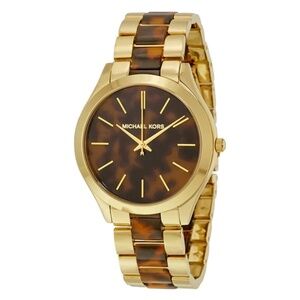 Michael Kors MK4284 Runway Gold Tortoise Acetate Ladies Watch